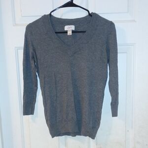 LOFT Women's XS Charcoal V-Neck Sweater